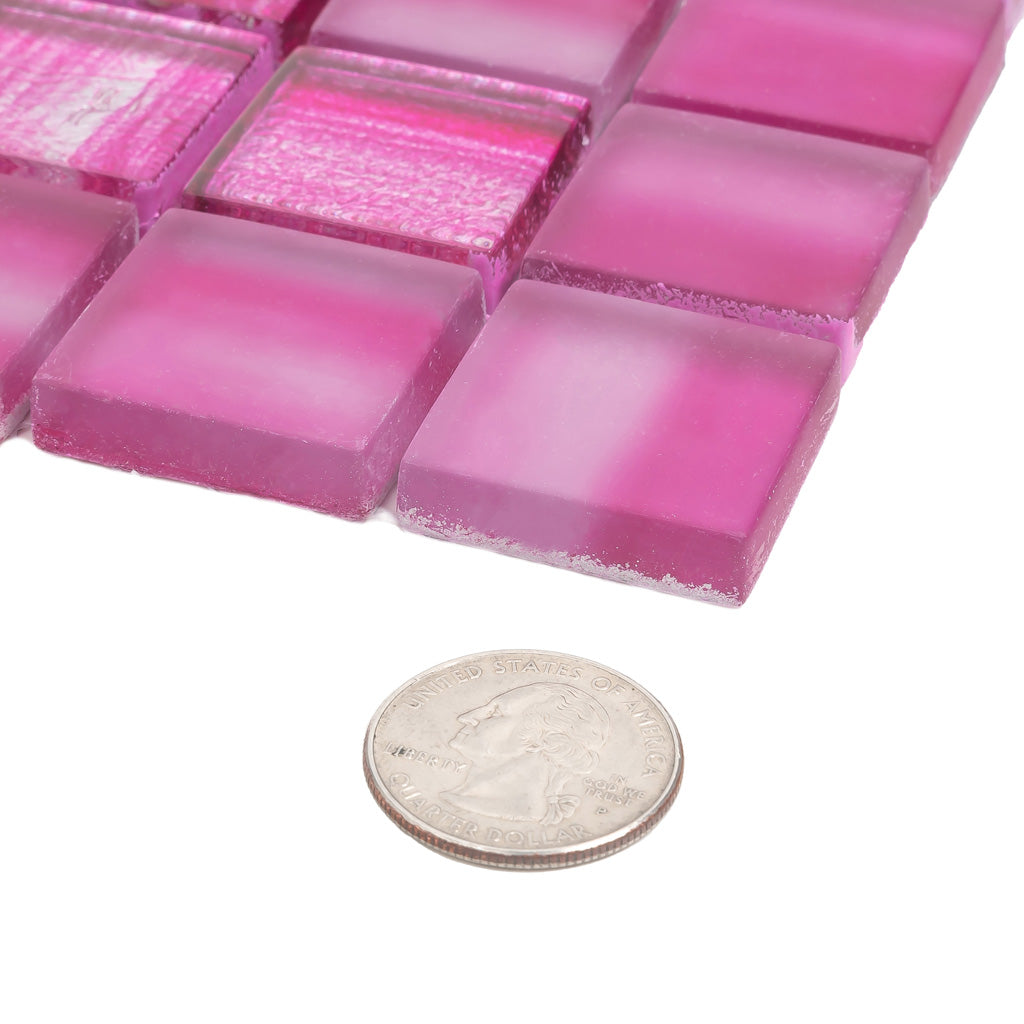 Pink Polished & Matte Glass Mosaic Tile – 11.3 x 11.3 in. (5 Pack, 4.43 sq. ft./case) - Sample