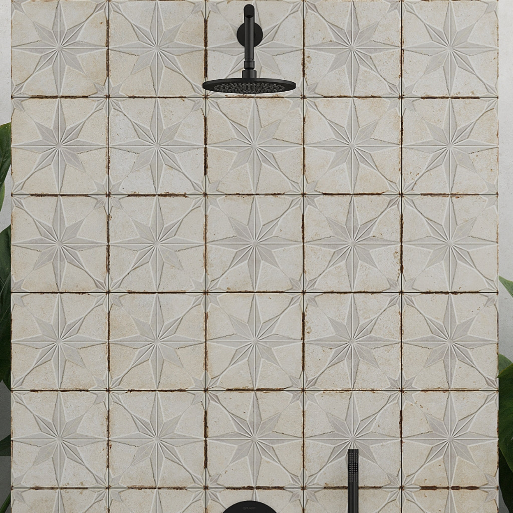 Beige White 9x9 Matte-Layer Tech Star Square Porcelain Tile (13 pack, 6.96 sq ft/case)