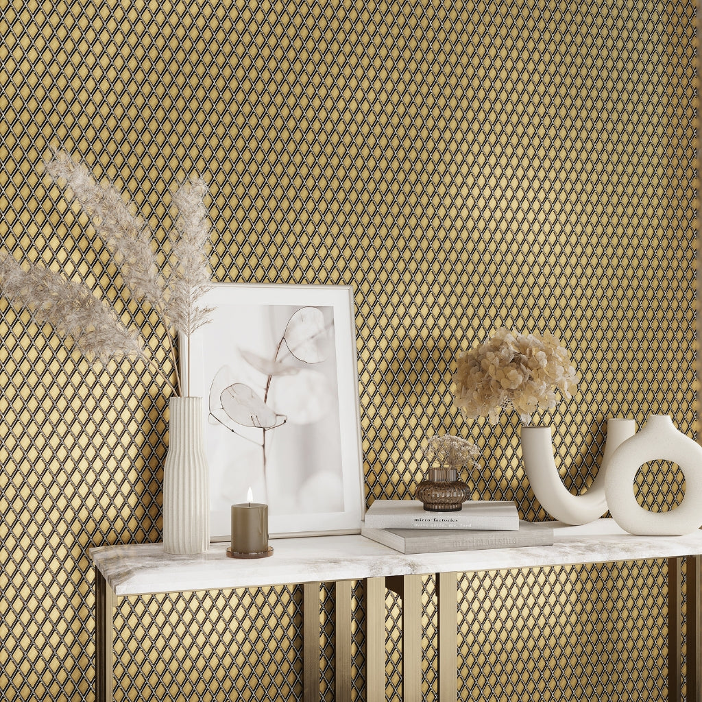 gold glossy diamond glass mosaic tile with reflective high-sheen finish 11x11 size