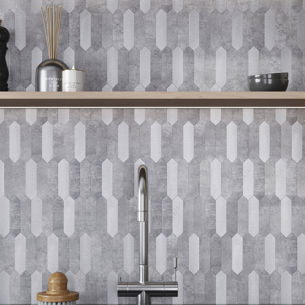 Gray 12x12 Honed Brick PVC Peel & Stick Tile (10 pack, 10 sq ft/case)