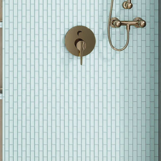 Blizzard Blue 12x12 Glossy Brick Glass Mosaic Tile (5 pack, 4.92 sq ft/case)