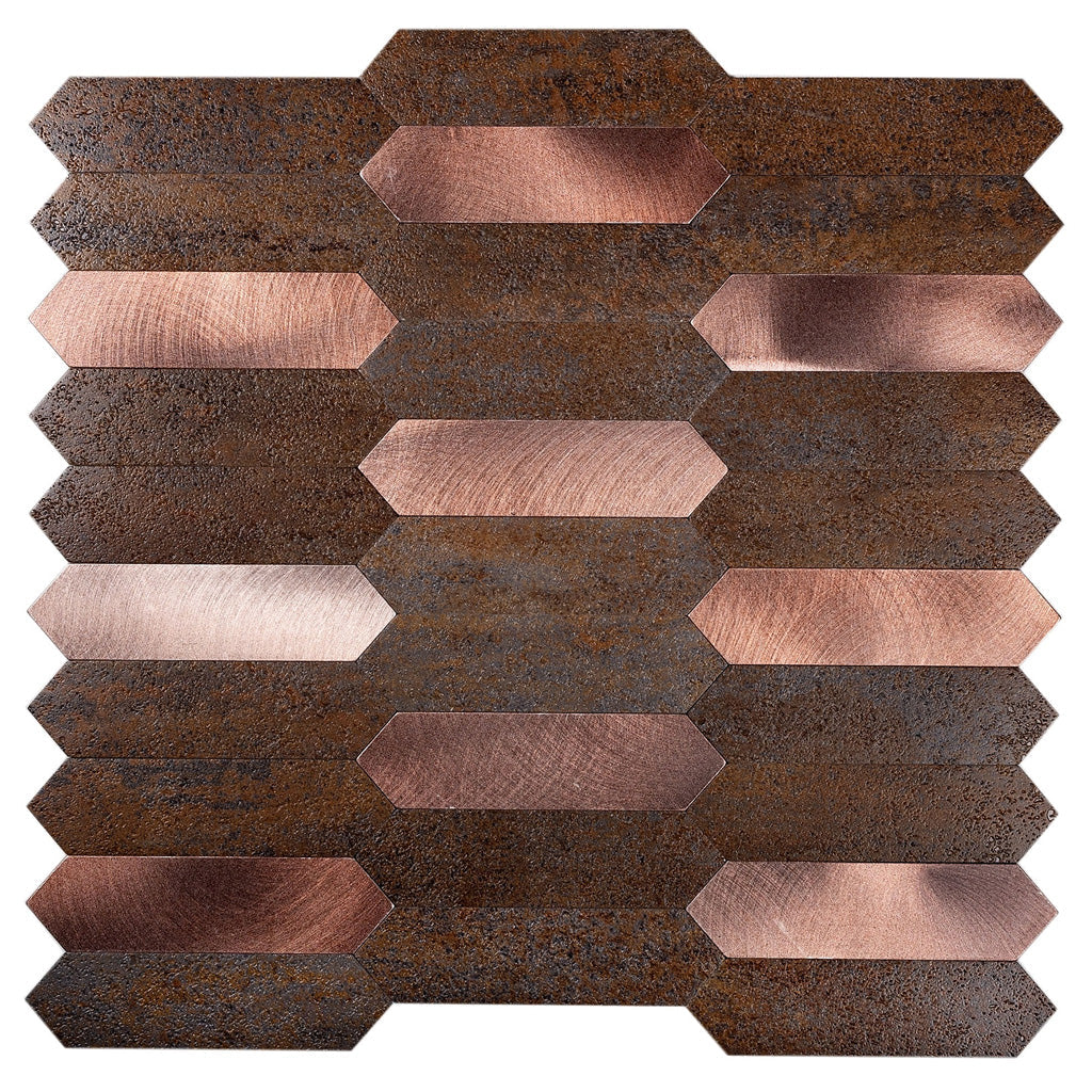 Copper 12x12 Honed Brick PVC Peel & Stick Tile (10 pack, 10 sq ft/case) - Sample