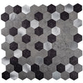Sample - Silver 11x11 Honed Hexagon PVC Peel & Stick Tile (10 pack, 8.79 sq ft/case)