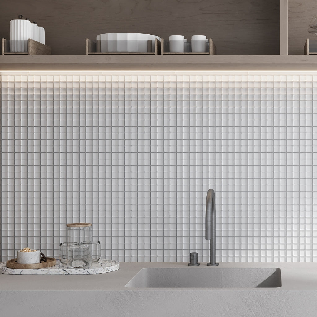 White 12x12 Matte Square Glass Mosaic Tile (10 pack, 9.67 sq ft/case)