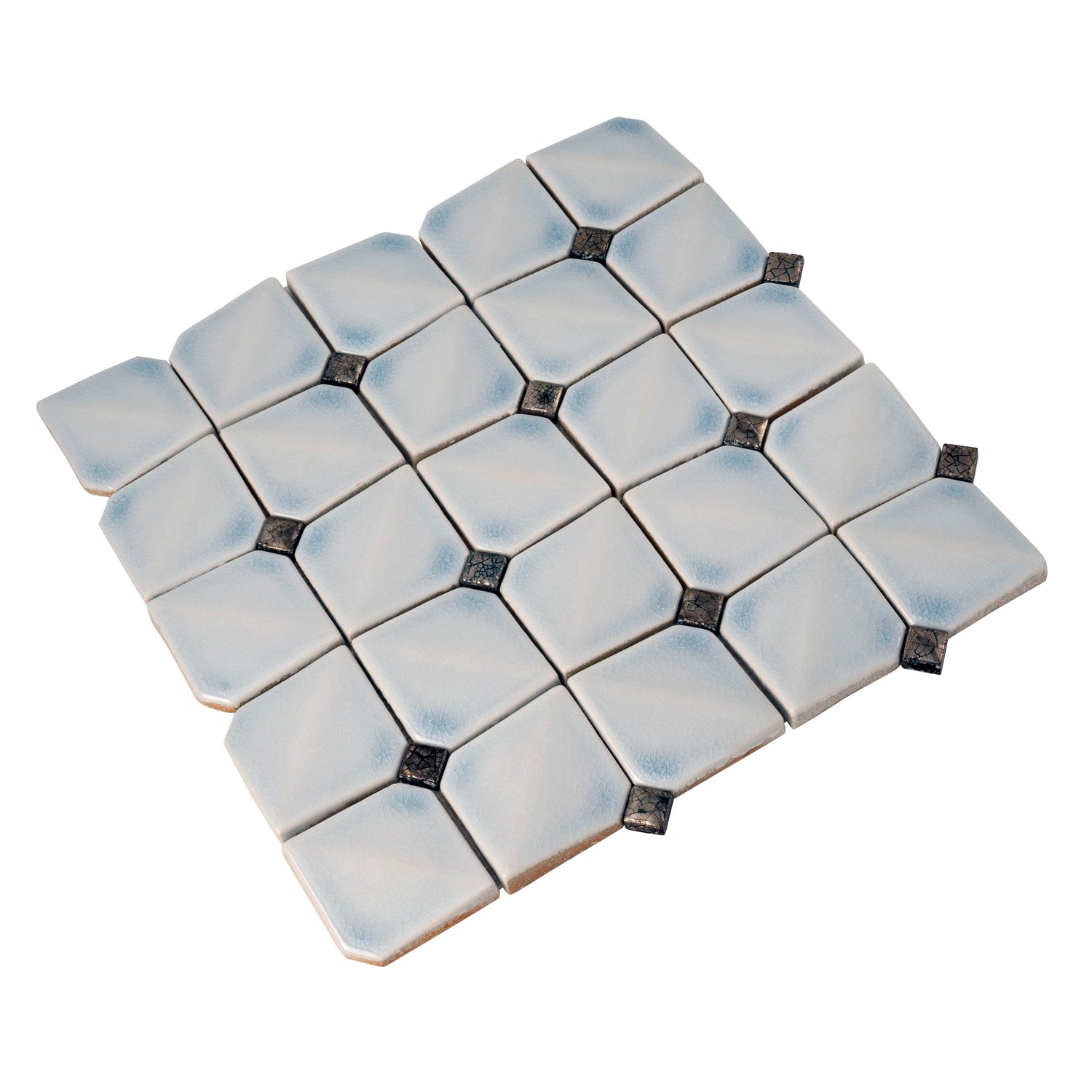 Sample - Frost White 12x12 in. Glossy Finished Cermaic Mosaic Wall Tile (5 sq ft/case, 5 pack)