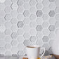 White 12x12 Glossy Matte Hexagon Glass Mosaic Tile (5 pack, 4.83 sq ft/case)