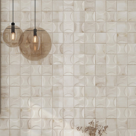 White 4x4 Glossy Ceramic Square Deco Tile (60 pack, 6.68 sq ft/case)