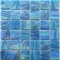 Denim Blue 12x12 Glossy Uniform square Glass Mosaic Tile (10 pack, 10 sq ft/case) - Sample