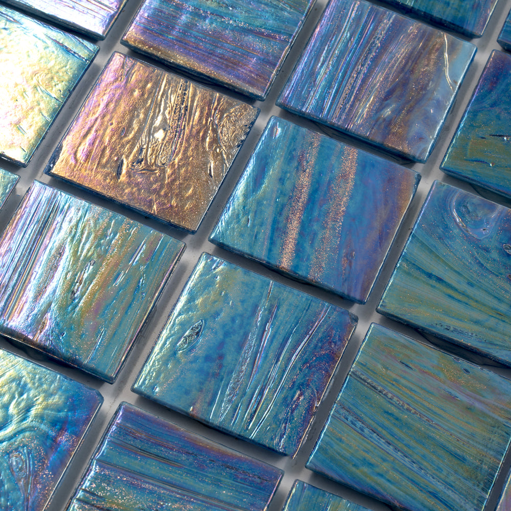 Apollo Tile Celestial Ultrmarine Blue 12-in x 12-in Glossy Glass Uniform Squares Floor and Wall Tile (20-sq. ft/ Carton)