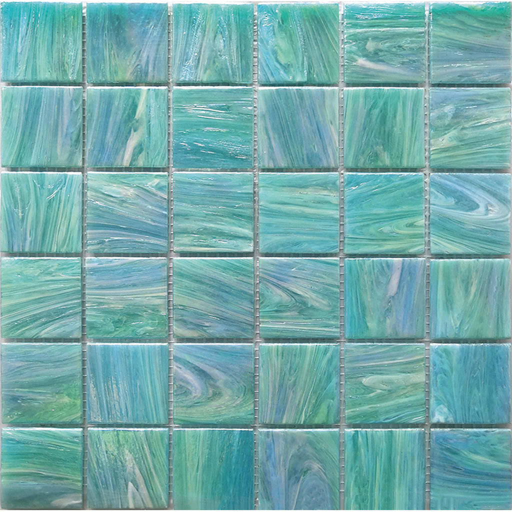 Light Teal Blue Glass Mosaic Tile 