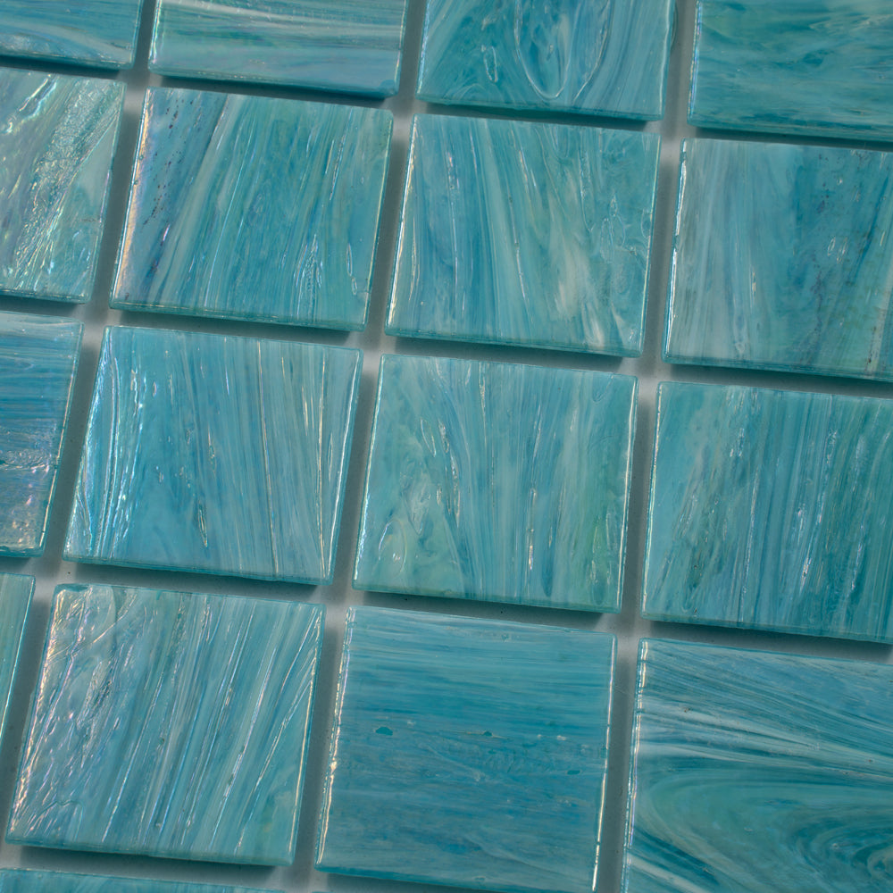 Celestial 12 in. x 12 in. Glossy Light Teal Blue Glass Mosaic Wall and Floor Tile (10 sq. ft./case) (10-pack)