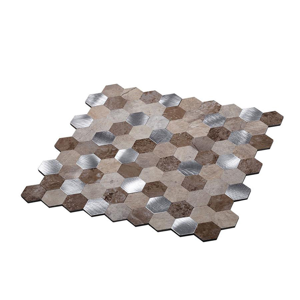Beige 11x11 Honed Hexagon PVC Peel & Stick Tile (10 pack, 8.79 sq ft/case) - Sample