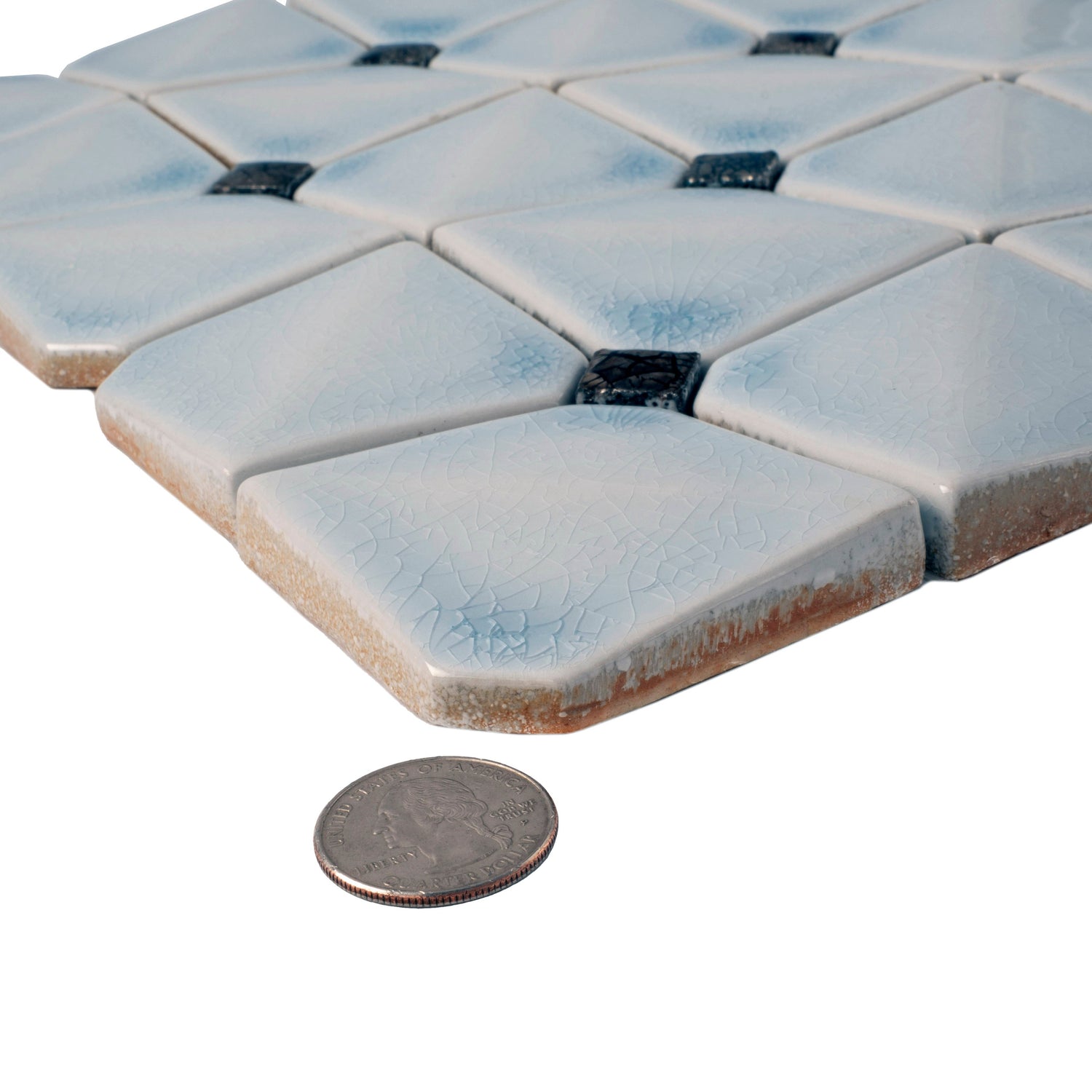 Sample - Frost White 12x12 in. Glossy Finished Cermaic Mosaic Wall Tile (5 sq ft/case, 5 pack)