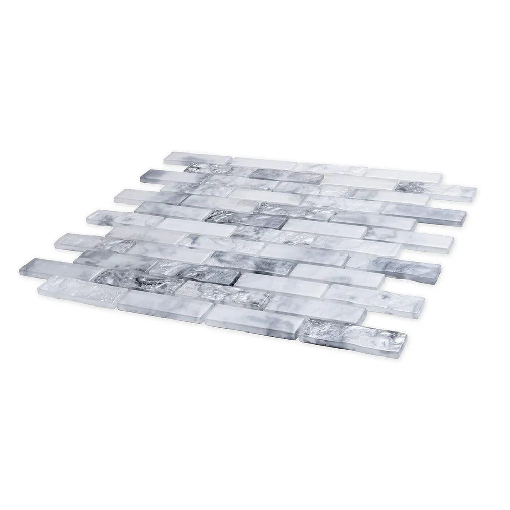 Verre 11.7 in. x 11.7 in. Matte White Glass Mosaic Wall and Floor Tile (9.5 sq ft/case) - 10 pack