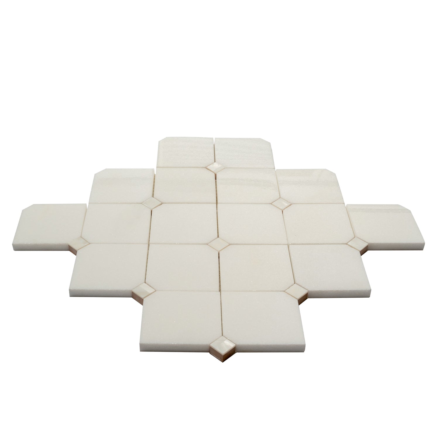 Sample - Pearl White 11x11 Polished Thassos, Shell Hexagon Mosaic tile (5 pack, 4.51 sq ft/case)