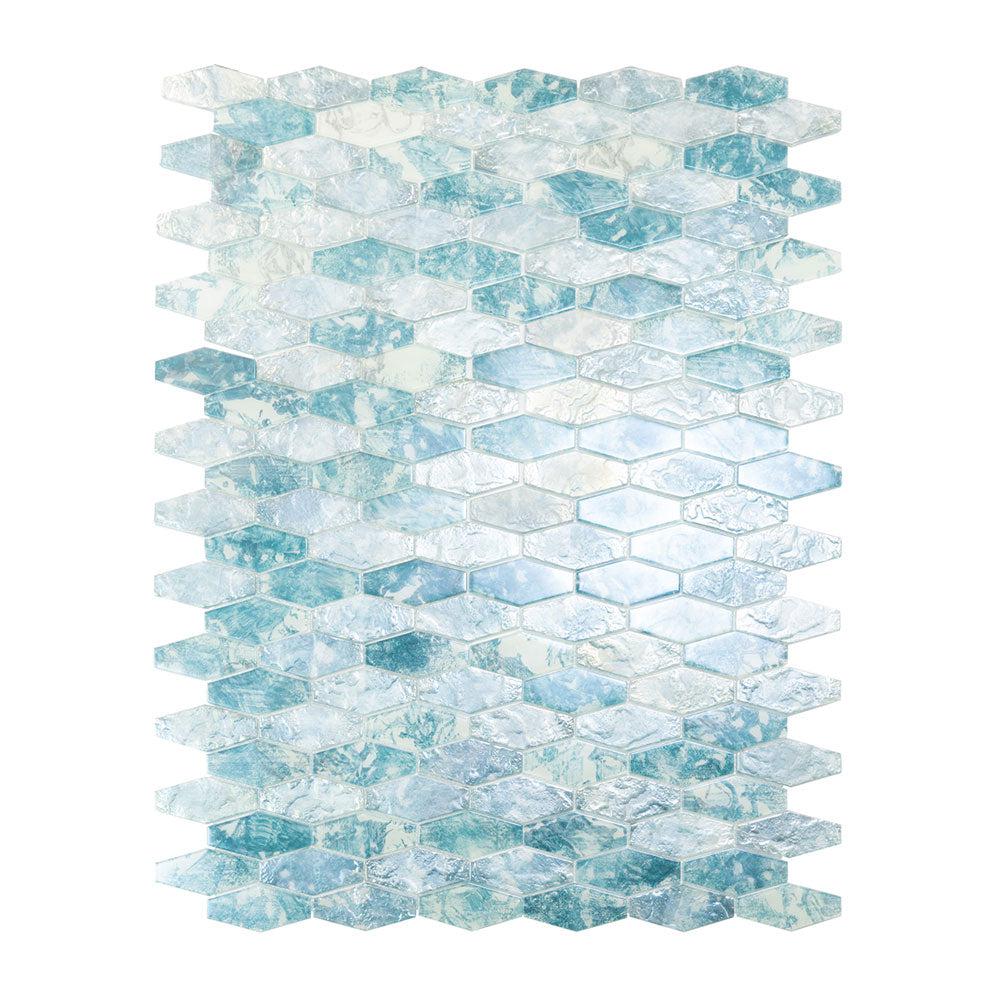 Verre 10.63 in. x 11.7 in. Matte Blue Glass Mosaic Wall and Floor Tile (8.6 sq ft/case) - 10 pack