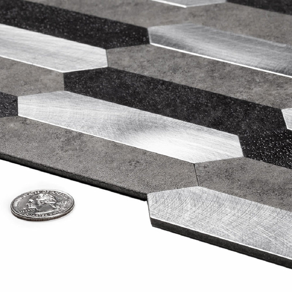 Gray 12x12 Brick Honed PVC Peel & Stick Tile (10 pack, 10 sq ft/case) - Sample