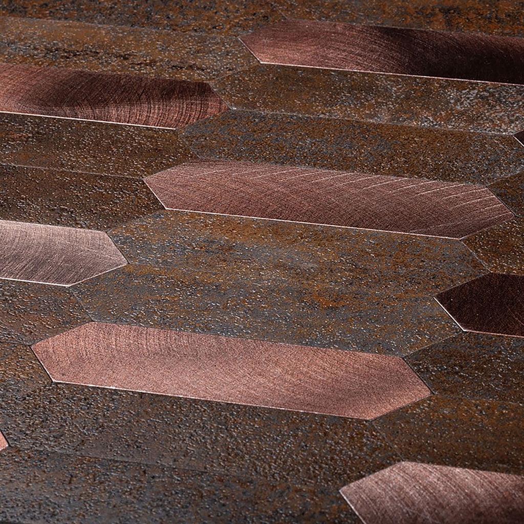 Copper 12x12 Honed Brick PVC Peel & Stick Tile (10 pack, 10 sq ft/case) - Sample