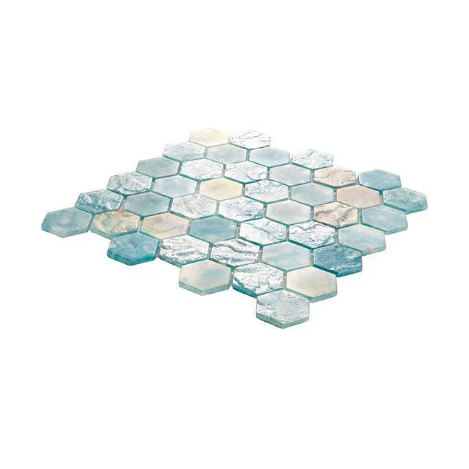 Aqua 12x12 Matte Hexagon Glass Mosaic Tile (10 Cases, 96 sq ft/Pallet)