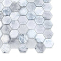 Sample - White 12x12 Matte Hexagon Glass Mosaic Tile (10 pack, 9.6 sq ft/case)