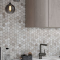 Wooden Grey 12x12 Etched Polished Hexagon Marble Mosaic Tile (5 pack, 4.92 sq ft/case)
