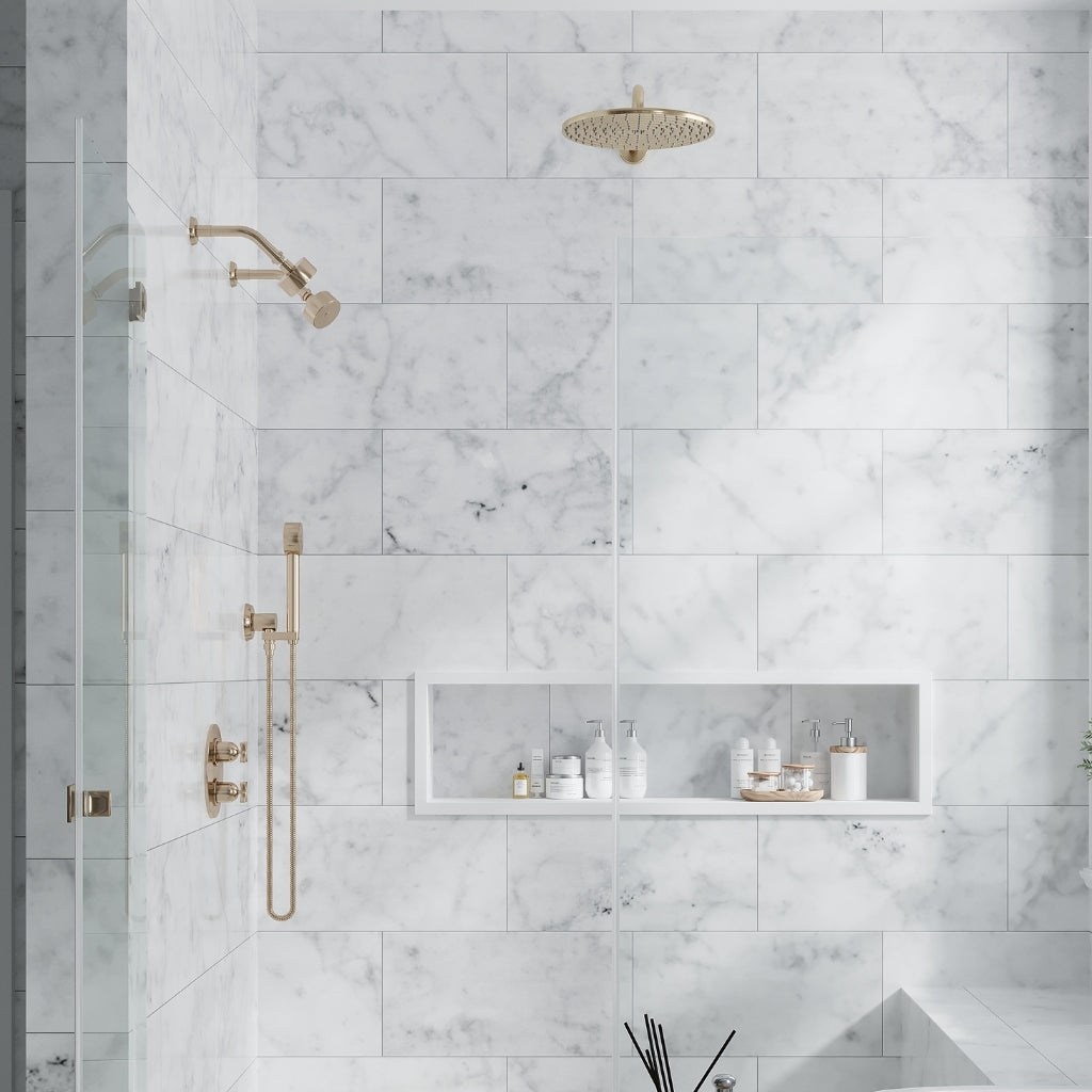 White 12x24 Honed Field Bianco Carrara Marble Tile (5 pack, 10 sq ft/case)