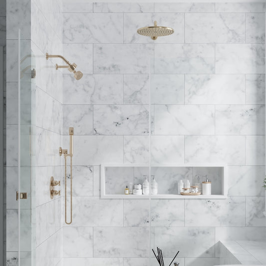 White 12x24 Honed Field Bianco Carrara Marble Tile (5 pack, 10 sq ft/case)