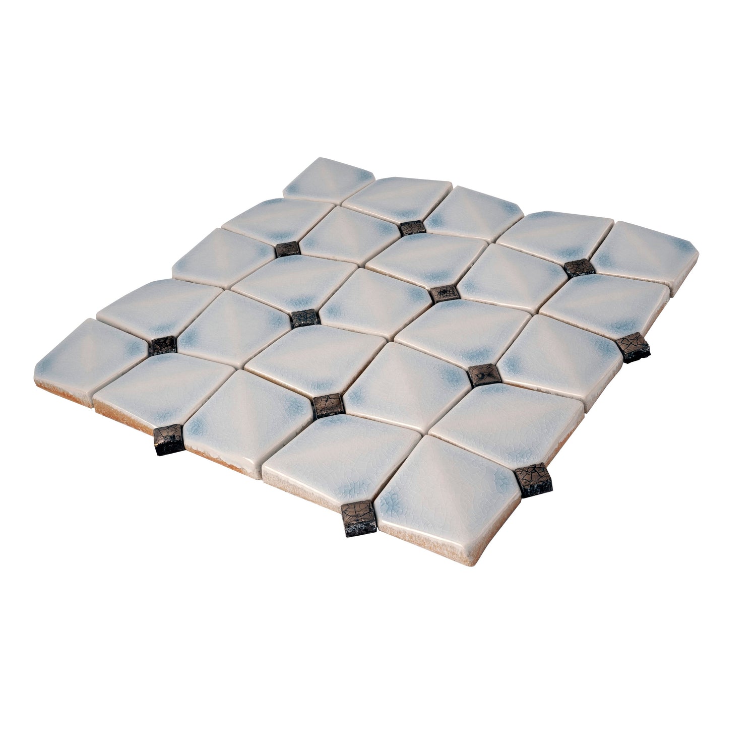 Sample - Frost White 12x12 in. Glossy Finished Cermaic Mosaic Wall Tile (5 sq ft/case, 5 pack)