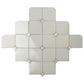 Pearl white polished Thassos shell hexagon mosaic tile with small diamond accents arranged in pattern