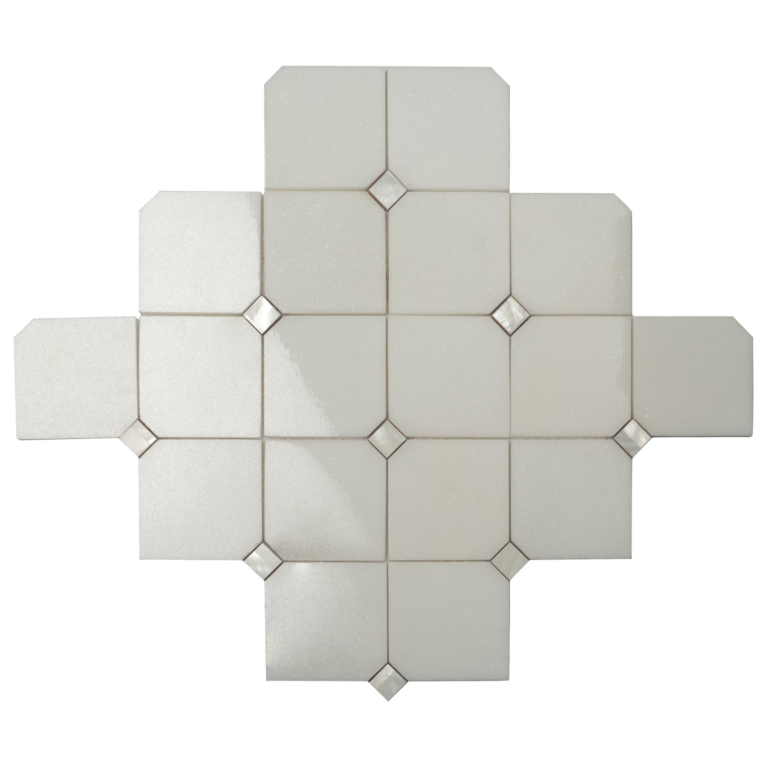 Sample - Pearl White 11x11 Polished Thassos, Shell Hexagon Mosaic tile (5 pack, 4.51 sq ft/case)