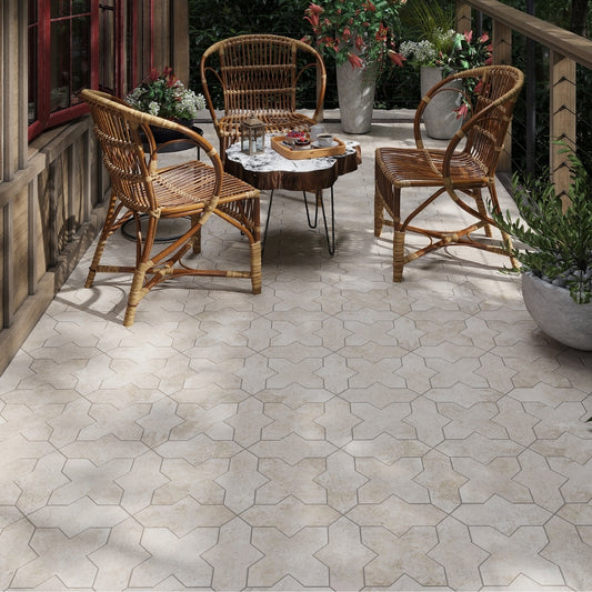 Soft Beige 6x6 Matte Cross Porcelain Tile (24 pack, 6.35 sq ft/case)