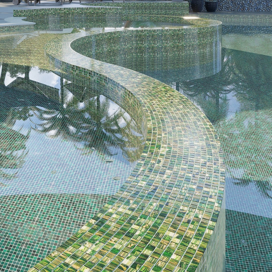 Lincoln Green Gold 12x12 Glossy Uniform Square Glass Mosaic Tile (20 pack, 20 sq ft/case)