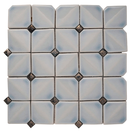 Frost White 12x12 in. Glossy Finished Cermaic Mosaic Wall Tile (5 sq ft/case, 5 pack)