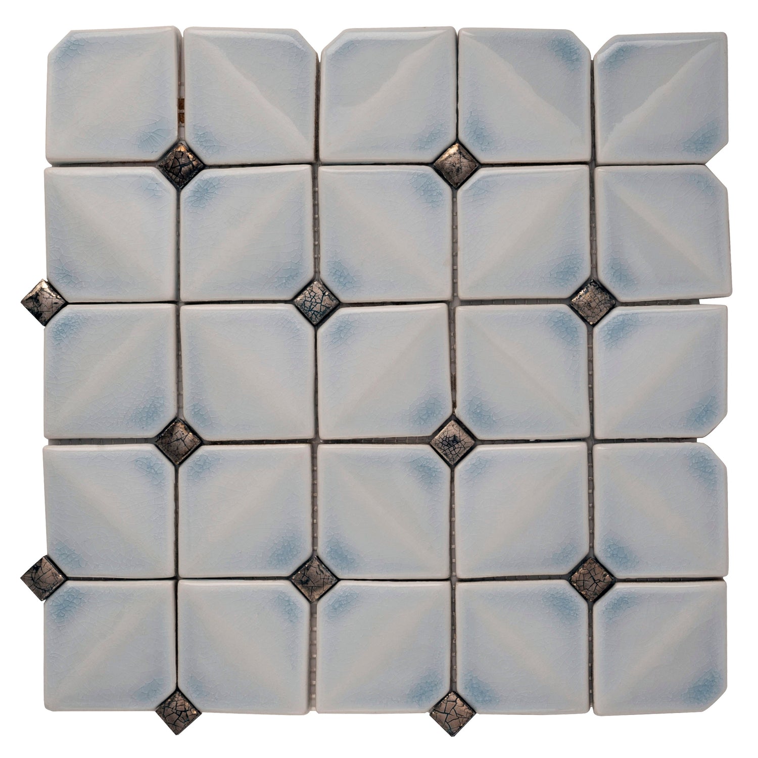 Sample - Frost White 12x12 in. Glossy Finished Cermaic Mosaic Wall Tile (5 sq ft/case, 5 pack)