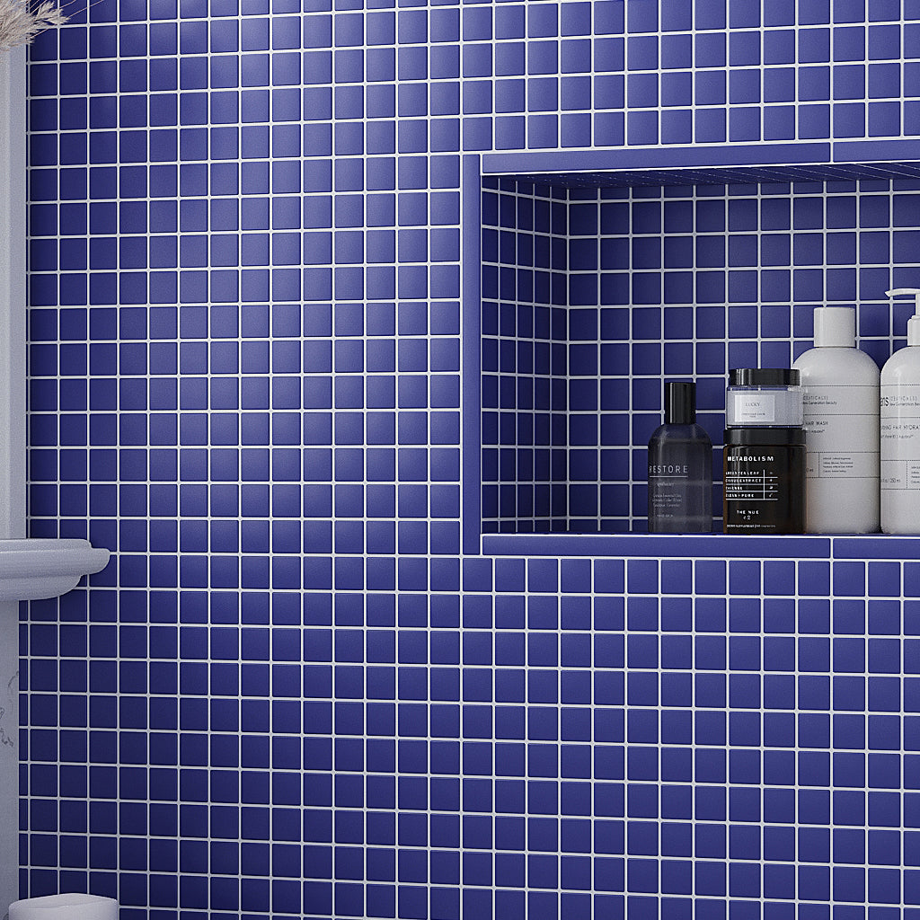 Cobalt Blue 12x12 Matte Square Glass Mosaic Tile (10 pack, 9.67 sq ft/case)