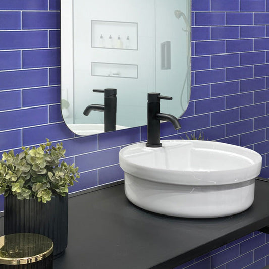 Cobalt Blue 3x12 Matte Subway Glass Tile (20 pack, 5 sq ft/case) - Sample