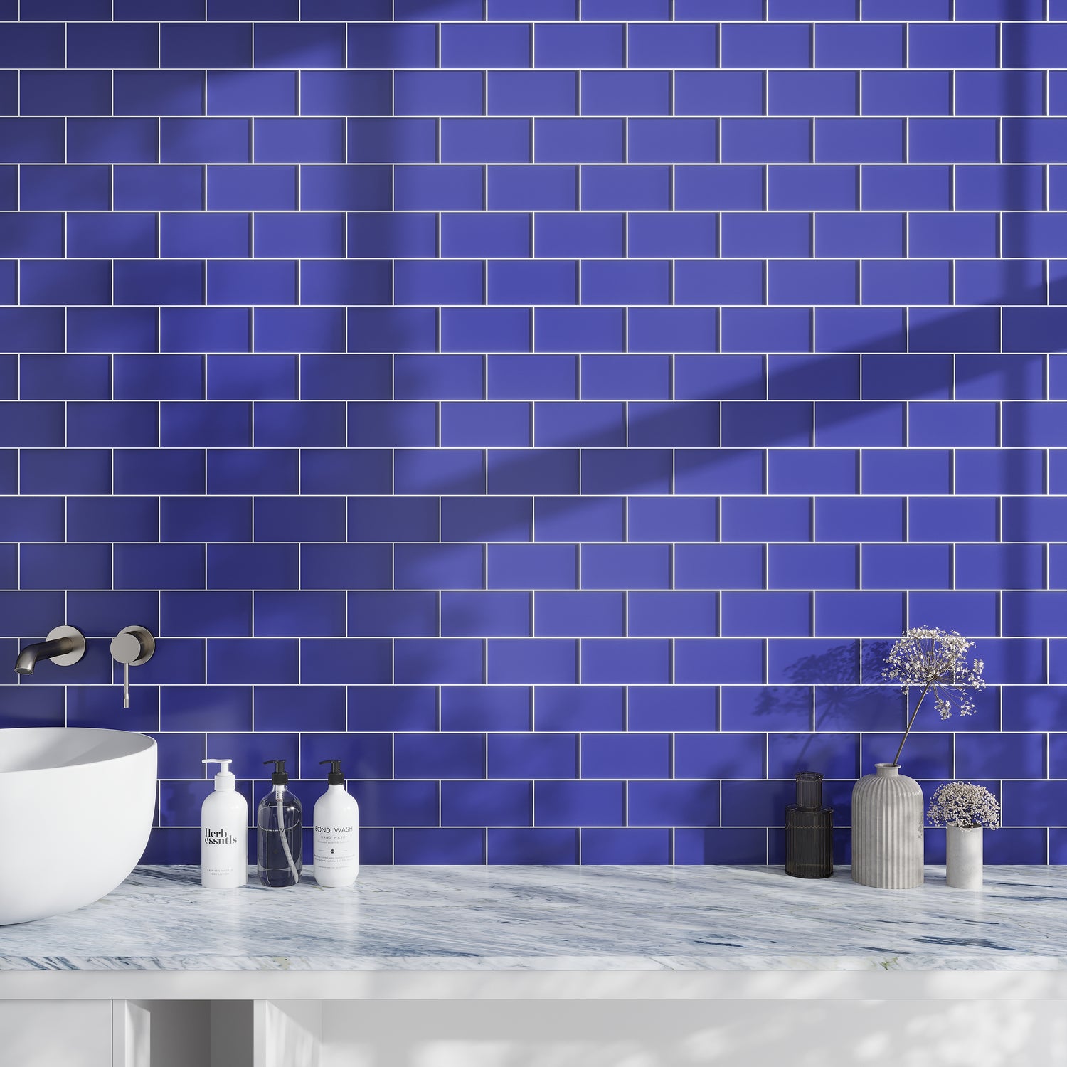 Cobalt Blue 3x6 Matte Subway Glass Tile (40 pack, 5 sq ft/case)