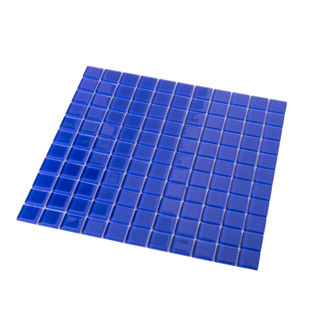 Cobalt Blue Polished Glass Mosaic Tile 