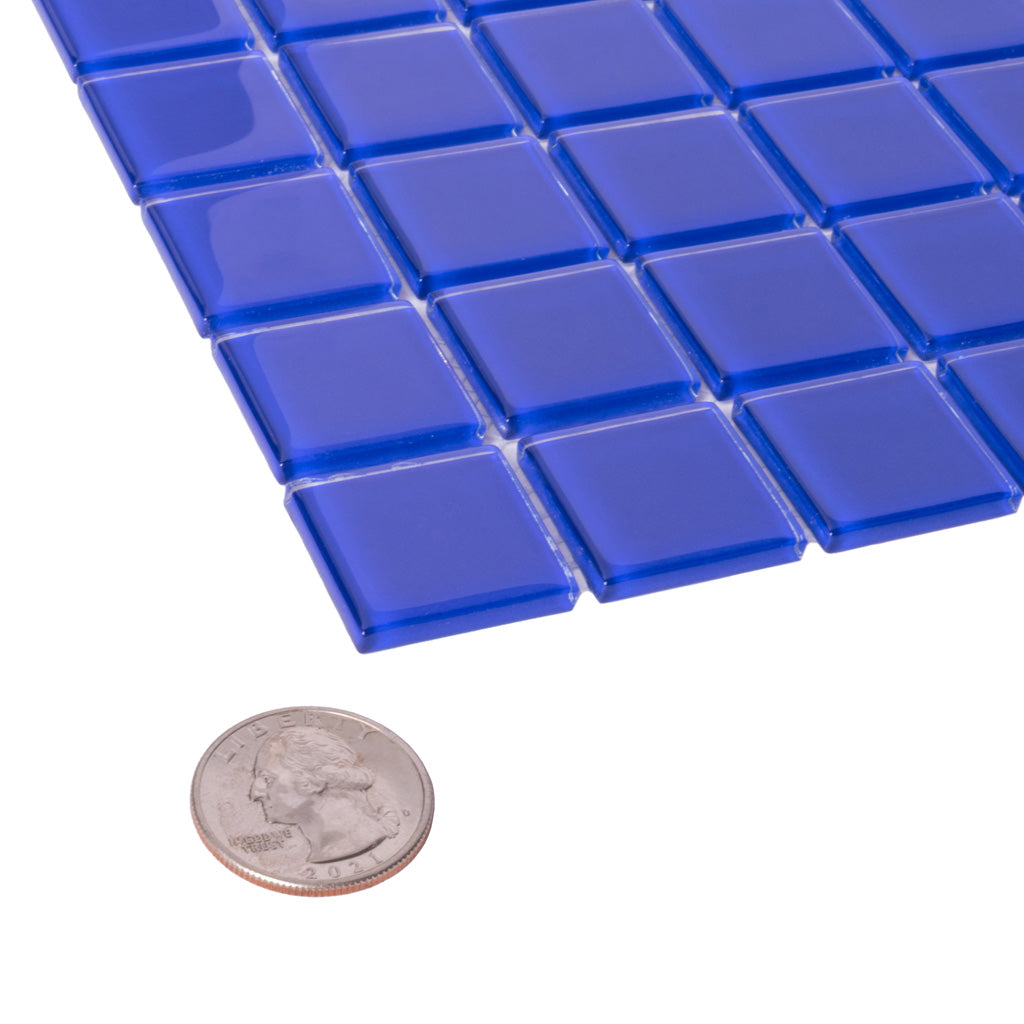 Vibrant Cobalt Blue Glass Mosaic Tile