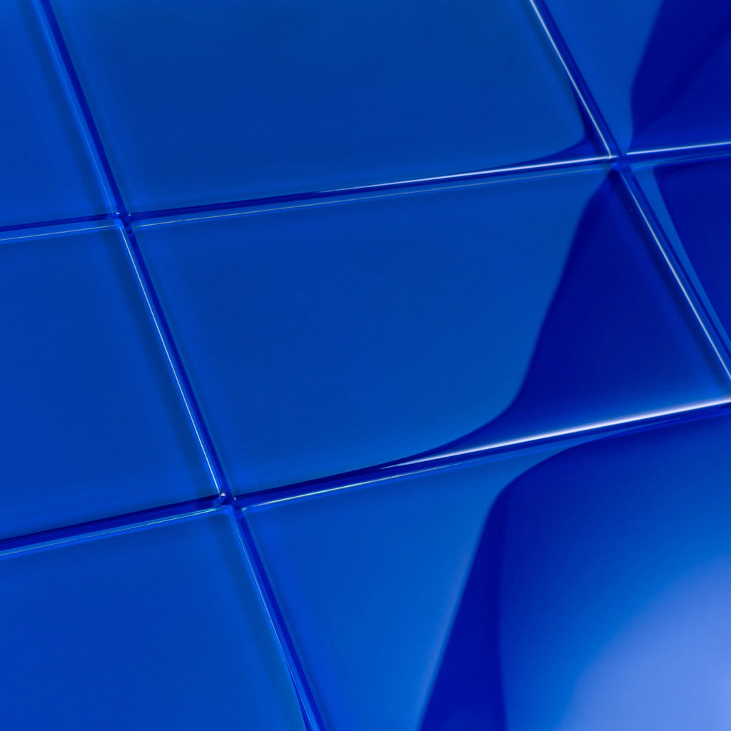 40 pack Cobalt Blue 3 in. x 6 in. Polished Glass Mosaic Tile (5 sq ft/case) - Sample