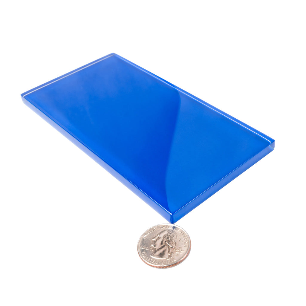 40 pack Cobalt Blue 3 in. x 6 in. Polished Glass Mosaic Tile (5 sq ft/case) - Sample
