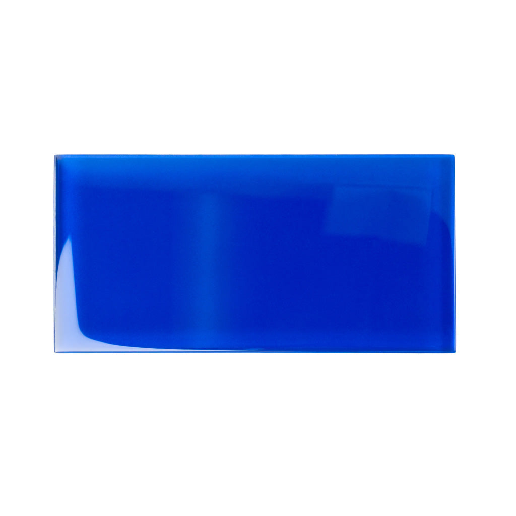 40 pack Cobalt Blue 3 in. x 6 in. Polished Glass Mosaic Tile (5 sq ft/case) - Sample