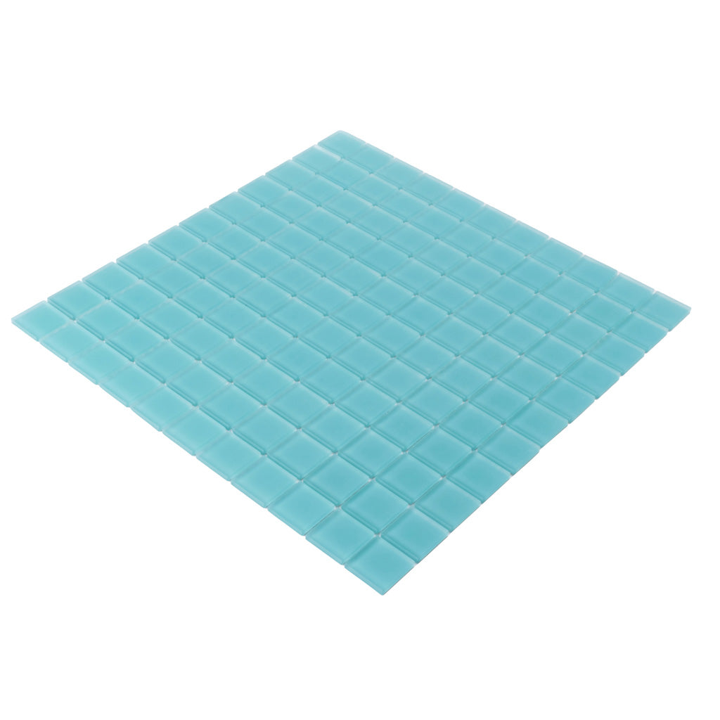 Sky Blue 12x12 Matte Square Glass Mosaic Tile (10 pack, 9.67 sq ft/case) - Sample