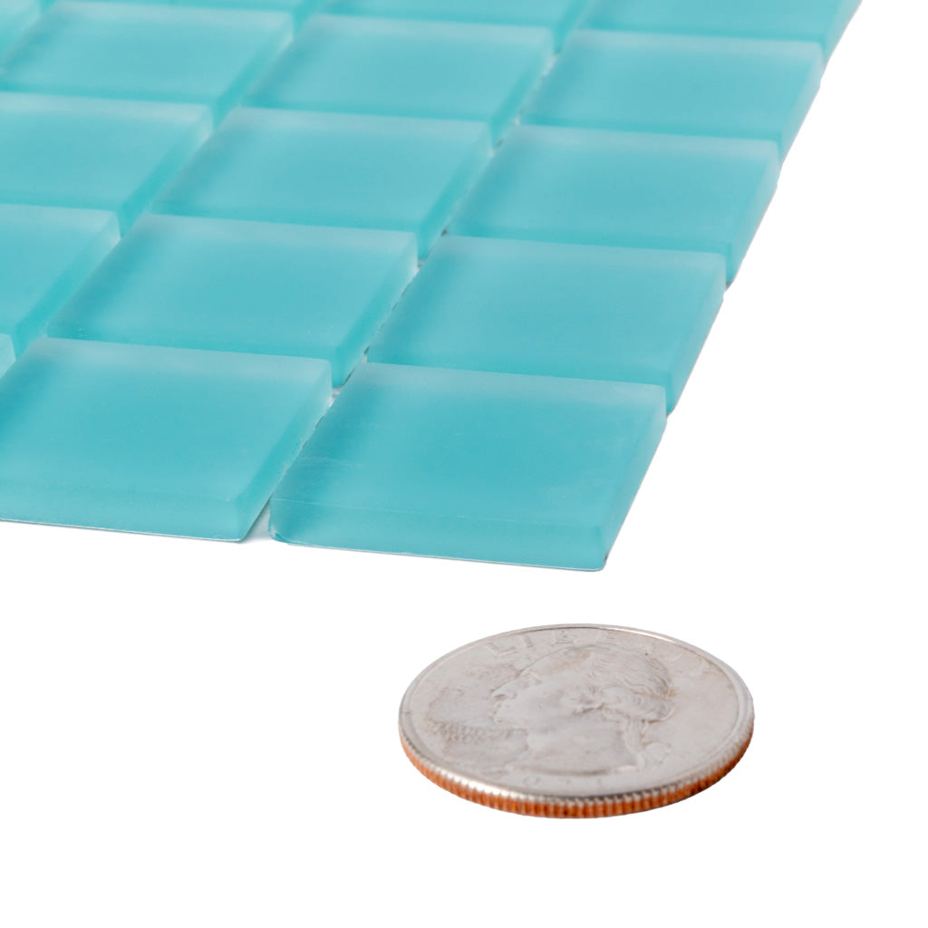 Sky Blue 12x12 Matte Square Glass Mosaic Tile | Tranquil, Modern