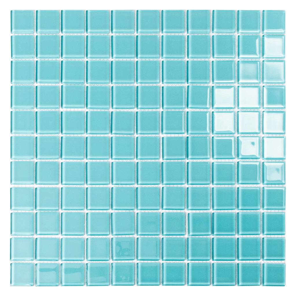 Buy Sky Blue Glass Mosaic Tile 