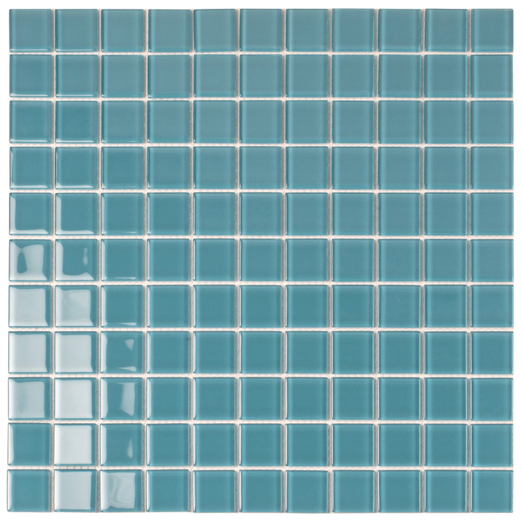 Sapphire Blue 12x12 Glossy Square Glass Mosaic Tile (10 pack, 9.67 sq ft/case) - Sample