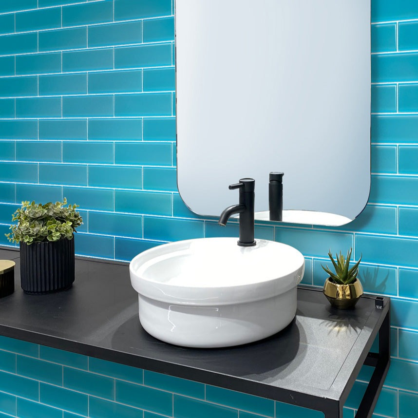 Sapphire Blue 3x12 Matte Subway Glass Tile (20 pack, 5 sq ft/case) - Sample