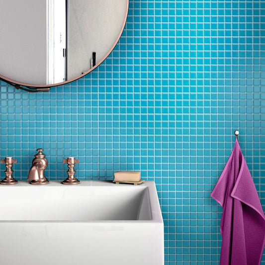 Sapphire Blue 12x12 Matte Square Glass Mosaic Tile (10 pack, 9.67 sq ft/case) - Sample