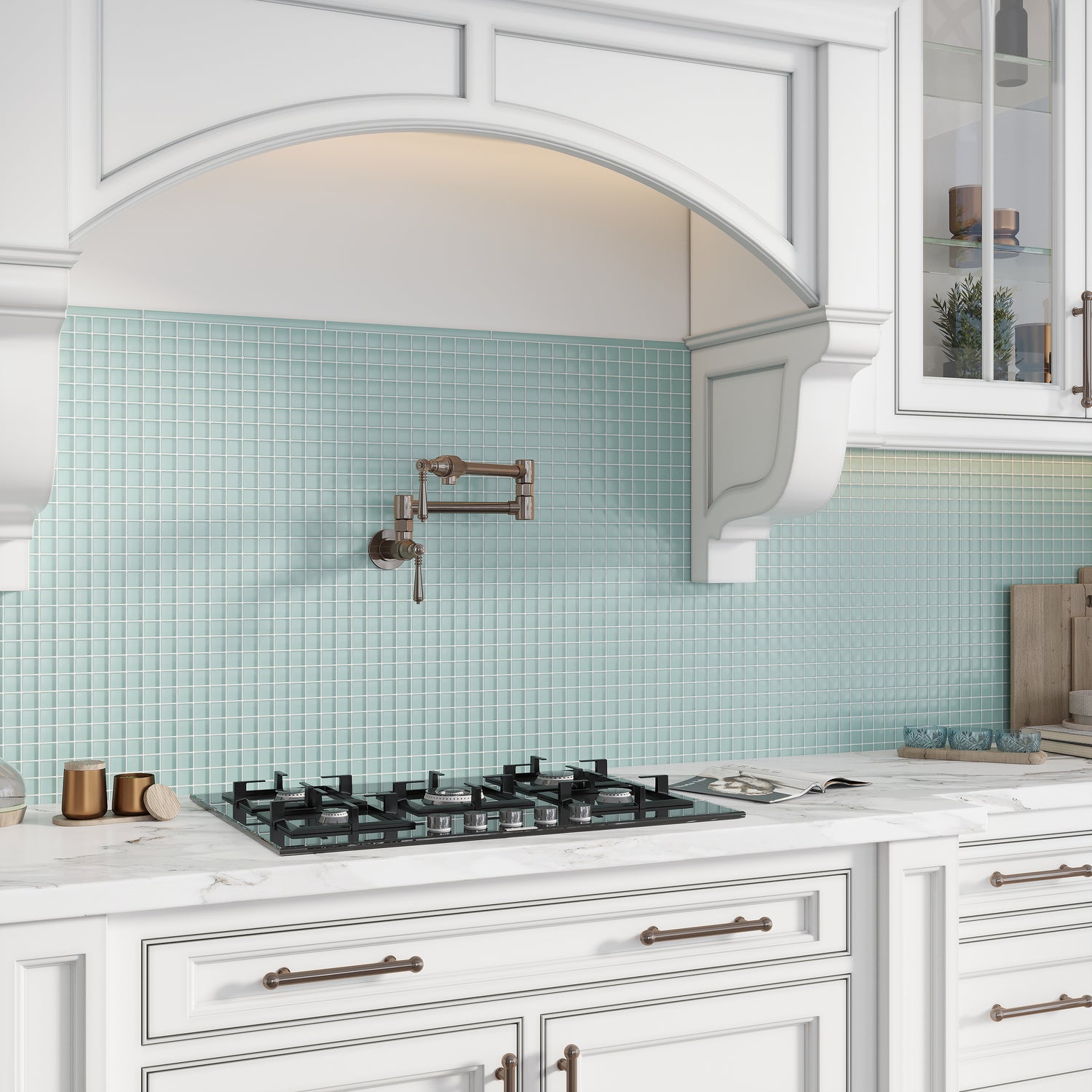 Blizzard Blue 12x12 Matte Square Glass Mosaic Tile (10 pack, 9.67 sq ft/case)