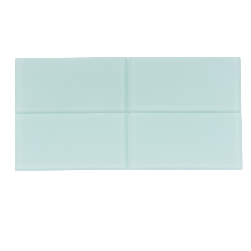 3 x 6 Blizzard Blue Matte Finished Glass Mosaic Tile